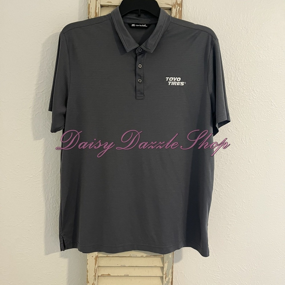 Travis Mathew Pullover Polo Shirt Mens XXL Gray Golf Toyo Tires
